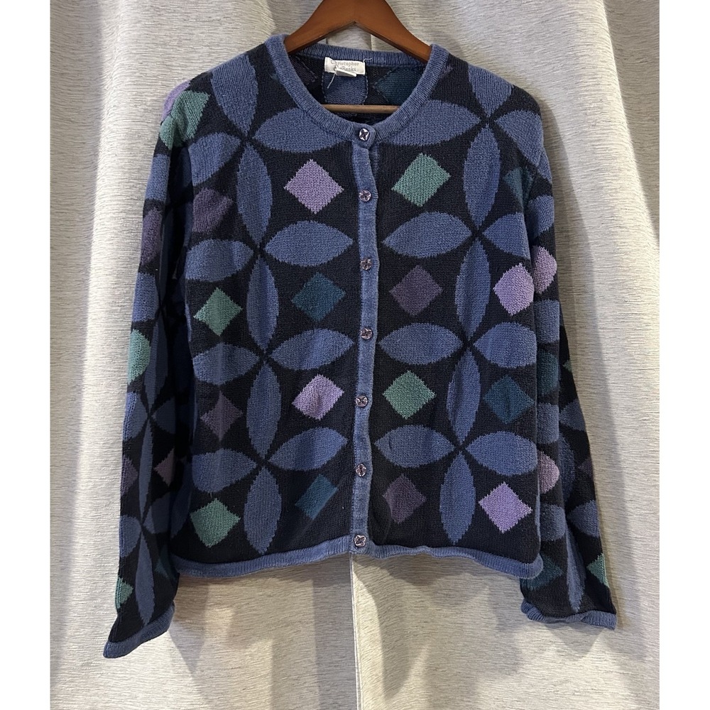 Vintage Y2K Christopher & Banks Geometric Design Knit Sweater XL‎